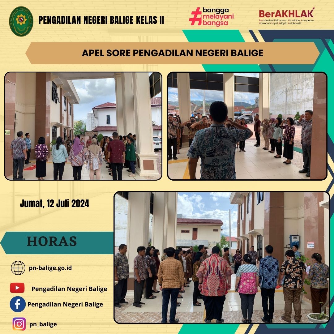 APEL SORE PENGADILAN NEGERI BALIGE PADA HARI  JUMAT , 12 JULI 2024
